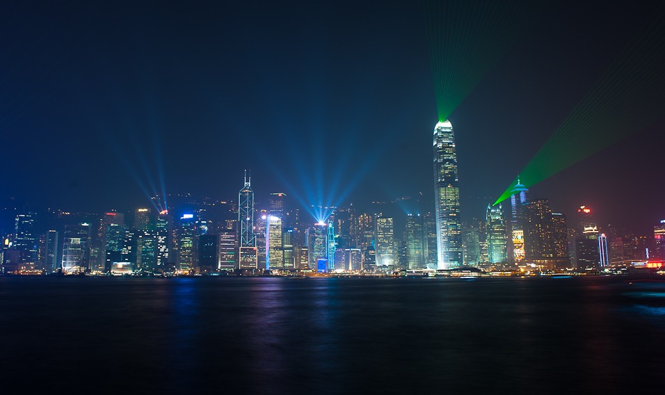 Laser show nad Hong Kongem