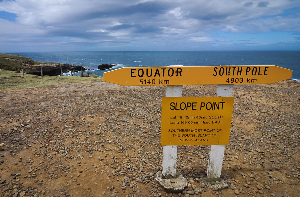 Slope point kousek od jižního pólu