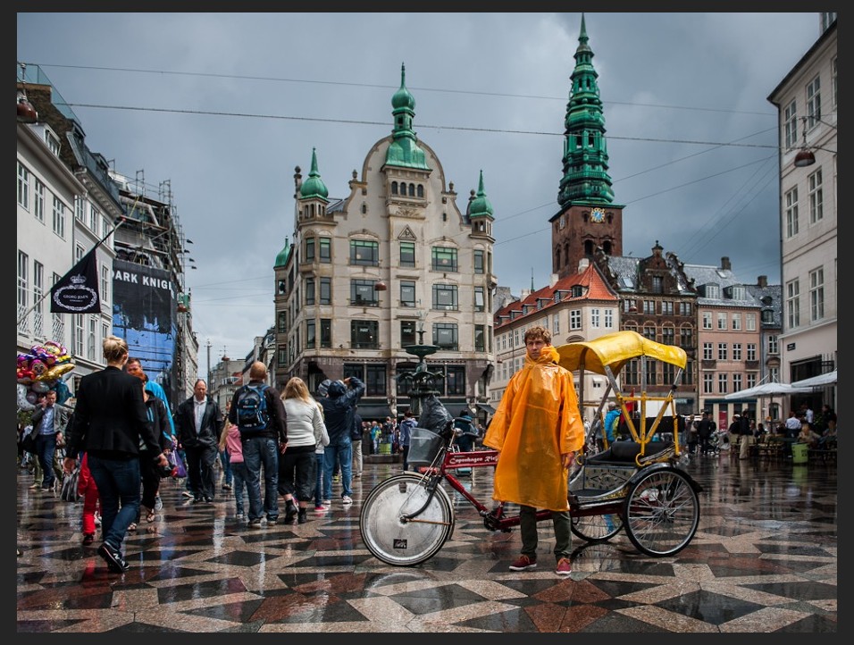 Copenhagen - centrum těsně po dešti