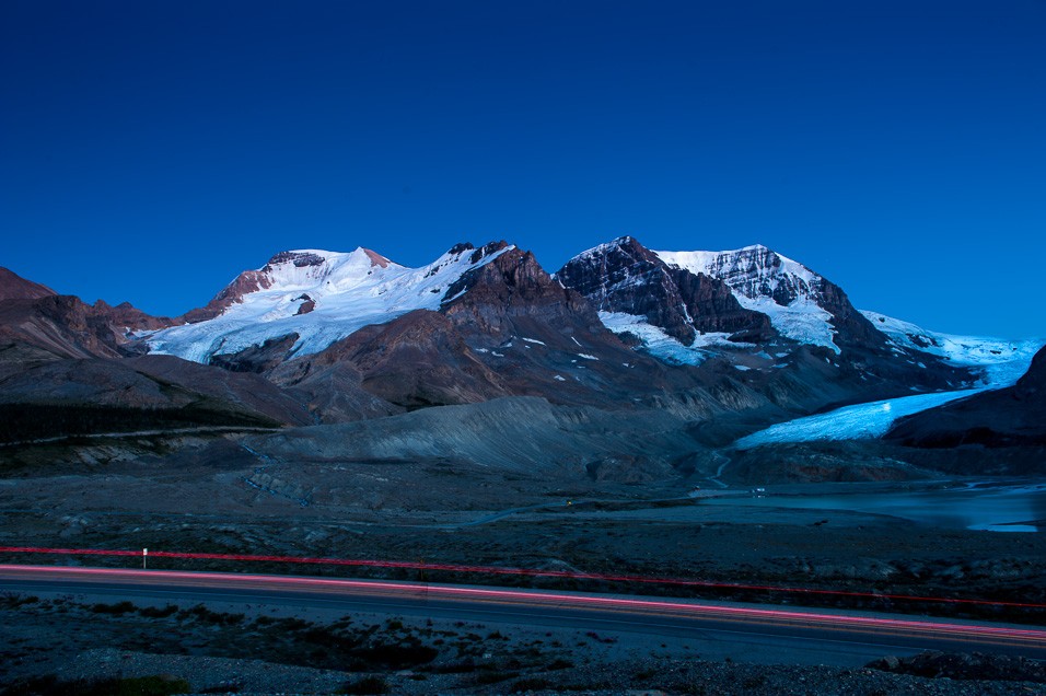 Nocování na Icefields road