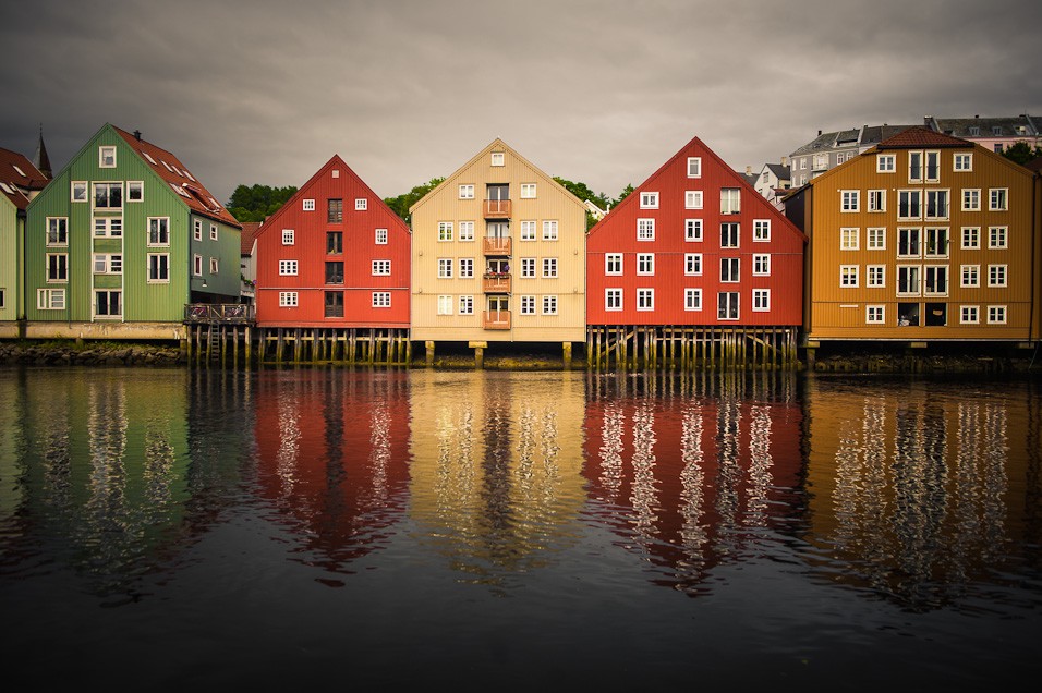 trondheim při ústí řeky Nid