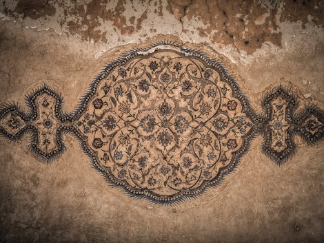 Detail malby na zdi hrobky