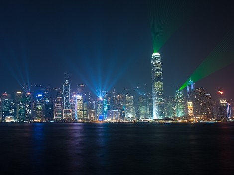 Laser show nad Hong Kongem