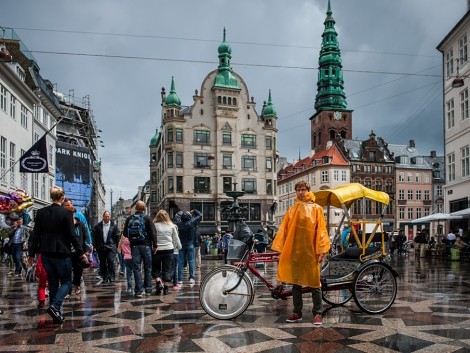 Copenhagen - centrum těsně po dešti