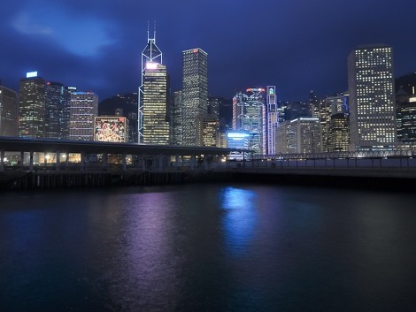 Večerní pohled na Hong Kong